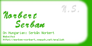 norbert serban business card