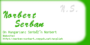 norbert serban business card